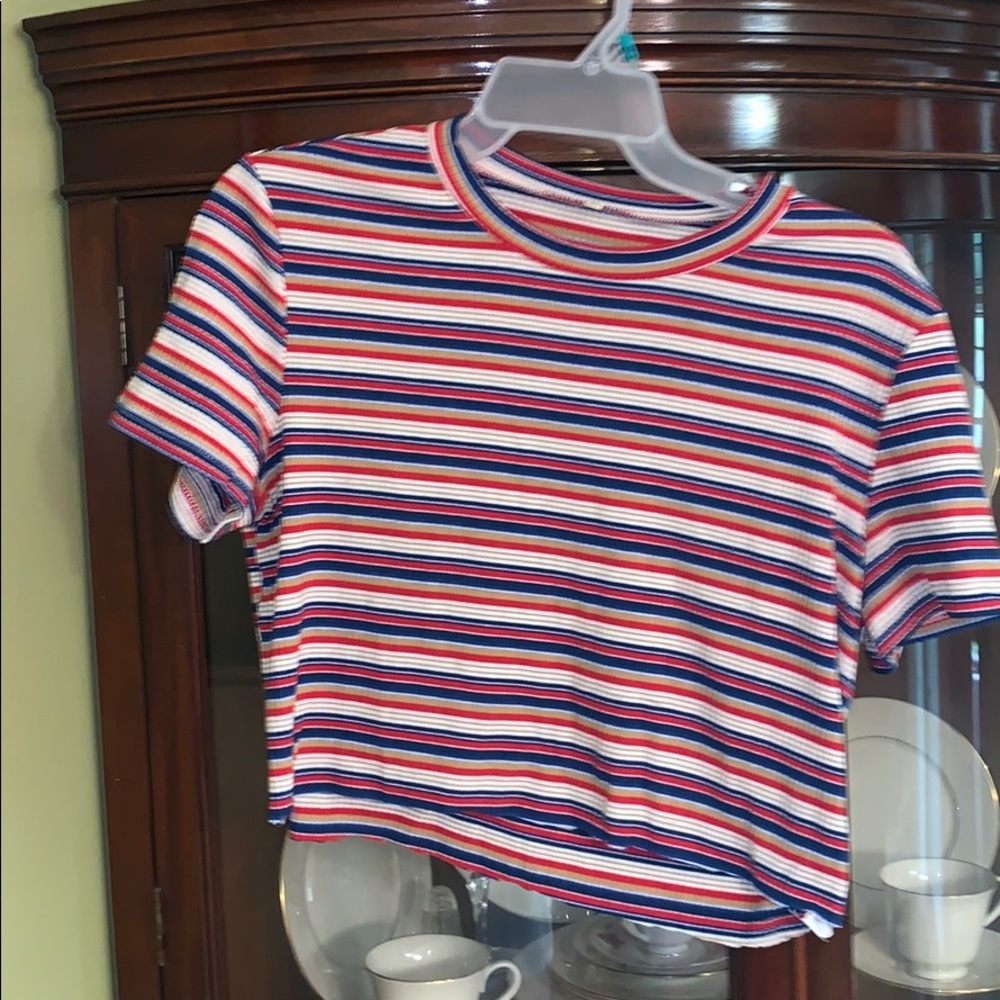 Retro Striped Cropped Top